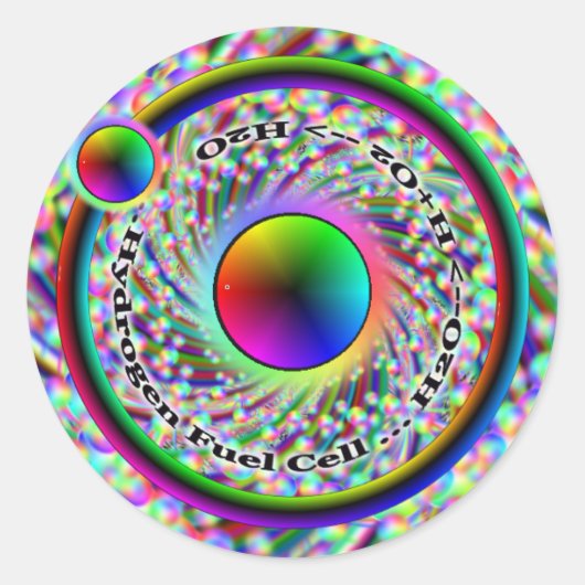 Waterstofcelsticker Ronde Sticker (Voorkant)