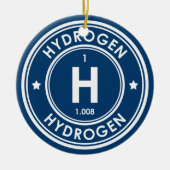 Waterstofelement Blauwe keramische sierelementen Keramisch Ornament (Voorkant)