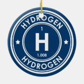 Waterstofelement Blauwe keramische sierelementen Keramisch Ornament (Achterkant)