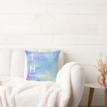 Waterstofelement Pillow Blue-Waterverf