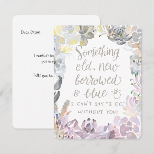 Waterstofzuigen | Bridesmaid Card Kaart (Voorkant / Achterkant)