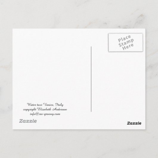 Watertaxi Venice, Italië Briefkaart (Achterkant)