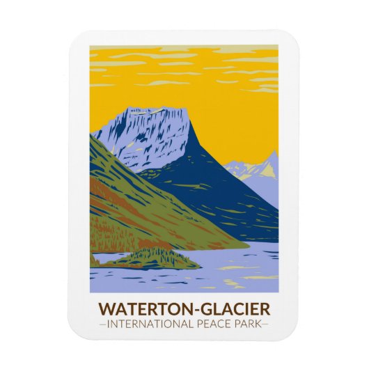Waterton-Glacier International Peace Park  Magneet (Verticaal)