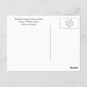 Waterton Lakes National Park, Alberta, Canada Briefkaart (Achterkant)