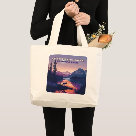Waterton Lakes National Park Canada Alberta Grote Tote Bag (Voorkant (product))