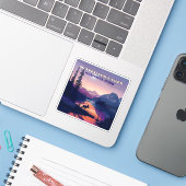 Waterton Lakes National Park Canada Alberta Sticker (Laptop met iPhone)