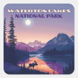 Waterton Lakes National Park Canada Alberta Vierkante Sticker