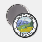 Waterton Lakes National Park Canada Badge Magneet (Voorkant / Achterkant)