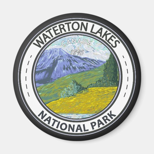 Waterton Lakes National Park Canada Badge Magneet (Voorkant)