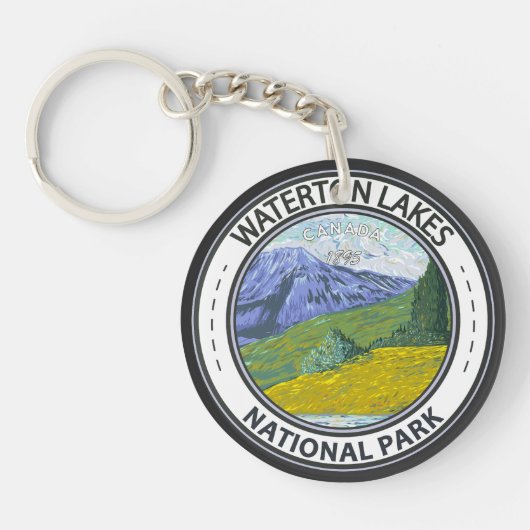 Waterton Lakes National Park Canada Badge Sleutelhanger (Voorkant)