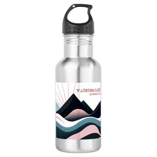 Waterton Lakes National Park Gekleurde heuvels Waterfles (Voorkant)