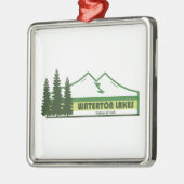 Waterton Lakes National Park Groene strepen Metalen Ornament (Links)
