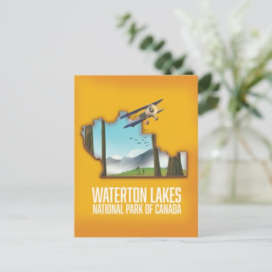 Waterton Lakes National Park of Canada Art Print Briefkaart (Staand voorkant)