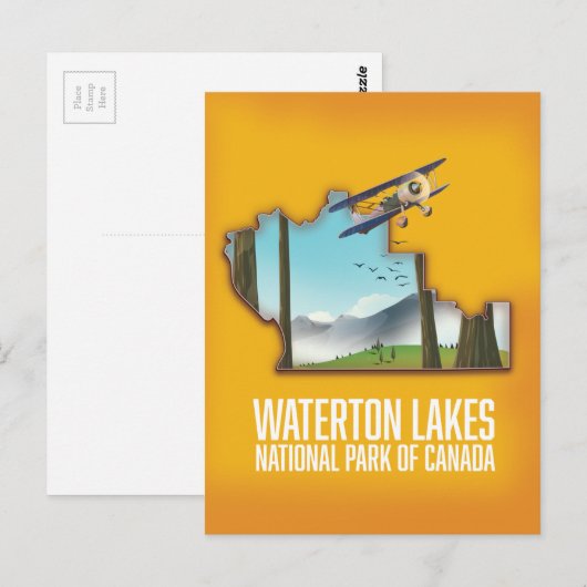 Waterton Lakes National Park of Canada Art Print Briefkaart (Voorkant / Achterkant)