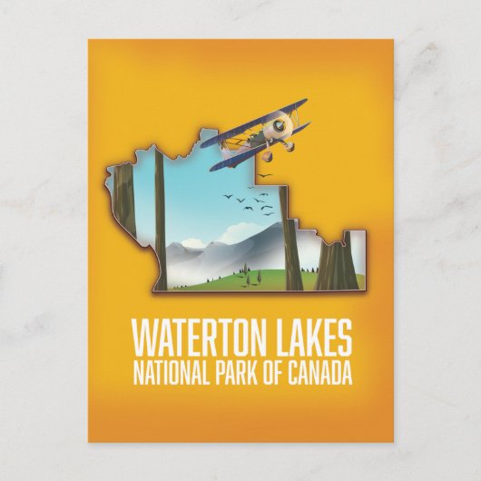 Waterton Lakes National Park of Canada Art Print Briefkaart (Voorkant)