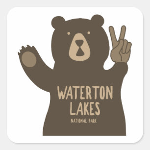 Waterton Lakes National Park Peace Beer Vierkante Sticker