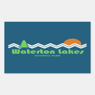 Waterton Lakes National Park Retro Rechthoekige Sticker
