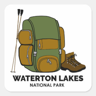 Waterton Lakes National Park rugzak Vierkante Sticker