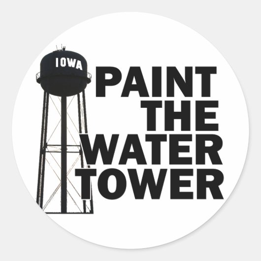Watertoren Ronde Sticker (Voorkant)
