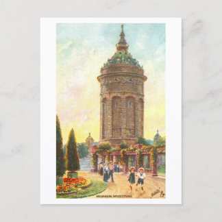 Watertoren uit de oude doos, Mannheim, Duitsland Briefkaart