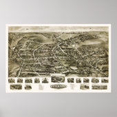 Watertown, CT Panoramic Map - 1918 Poster (Voorkant)