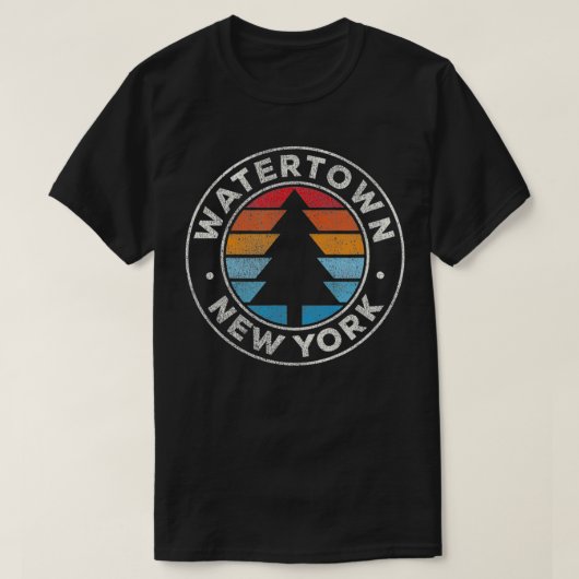 Watertown New York NY  Grafisch Retro 70's T-shirt (Design voorkant)