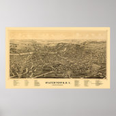 Watertown, NY Panoramic Map - 1891 Poster (Voorkant)