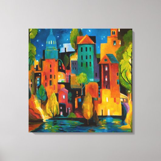 Watertown stadsgezicht van Karen Gillis Taylor Canvas Afdruk (Voorkant)