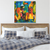 Watertown stadsgezicht van Karen Gillis Taylor Canvas Afdruk (Insitu (Slaapkamer))