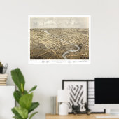 Watertown, WI Panoramic Map - 1867 Poster (Thuiskantoor)