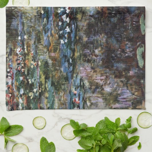 Watertuin in Giverny, Frankrijk door Claude Monet Theedoek (Gevouwen)