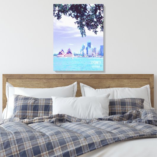Wateruitzicht van het Opera House Sydney Harbour Canvas Afdruk (Insitu (Slaapkamer))