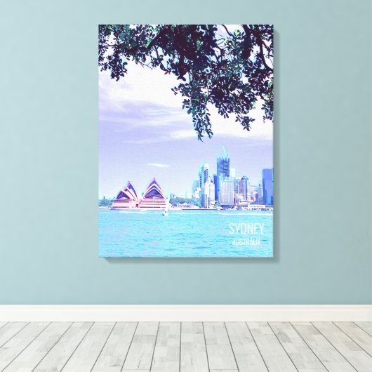 Wateruitzicht van het Opera House Sydney Harbour Canvas Afdruk (Insitu (Houten vloer))