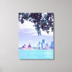 Wateruitzicht van het Opera House Sydney Harbour Canvas Afdruk