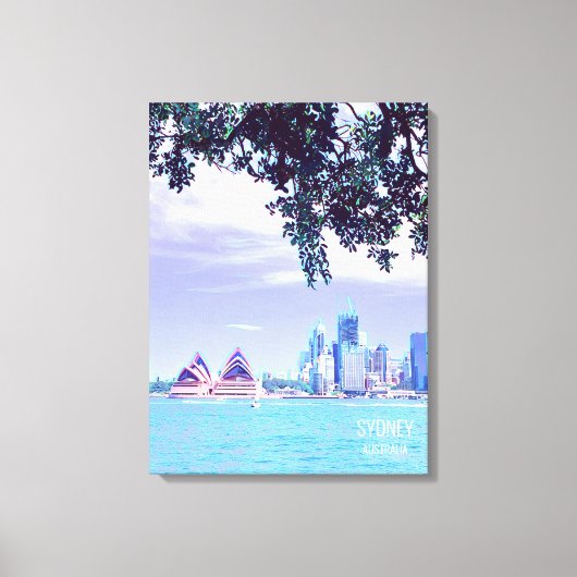 Wateruitzicht van het Opera House Sydney Harbour Canvas Afdruk (Voorkant)