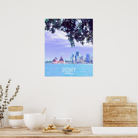Wateruitzicht van het Opera House Sydney Harbour Poster (Keuken)