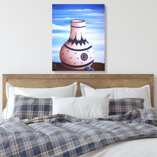 Watervaas & Turquoise Canvas Afdruk (Insitu (Slaapkamer))