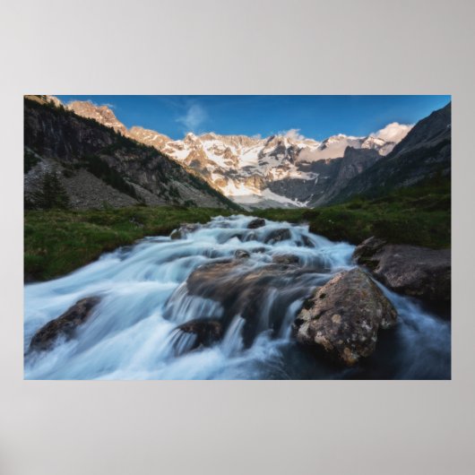 Waterval | Aviolo Lake, Italië Poster (Voorkant)