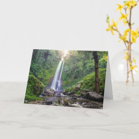 Waterval | Bali, Indonesië Kaart (Gele Bloem)