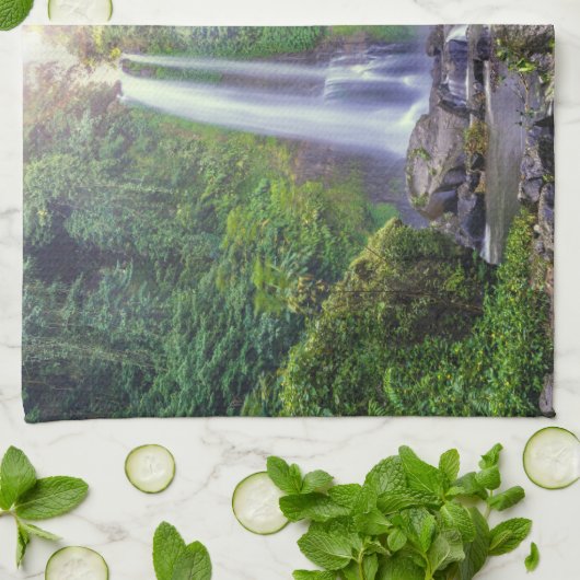 Waterval | Bali, Indonesië Theedoek (Gevouwen)