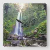 Waterval | Bali, Indonesië Vierkante Klok (Voorkant)