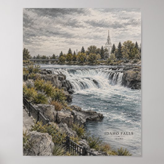 Waterval Berg Landschap Poster #112 (Voorkant)