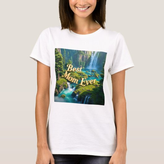 waterval beste moeder ooit t-shirt (Voorkant)