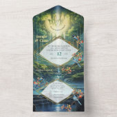 Waterval bestemming van onze wereld all in one uitnodiging (Binnen)