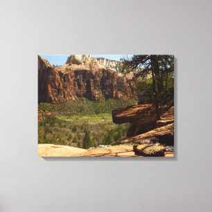 Waterval bij Emerald Pools in Zion National Park Canvas Afdruk
