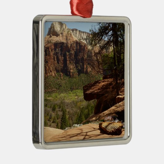 Waterval bij Emerald Pools in Zion National Park Metalen Ornament (Rechts)