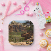 Waterval bij Emerald Pools in Zion National Park Papieren Bordje (Feest)