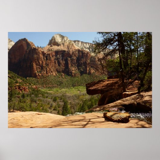Waterval bij Emerald Pools in Zion National Park Poster (Voorkant)