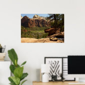 Waterval bij Emerald Pools in Zion National Park Poster (Thuiskantoor)