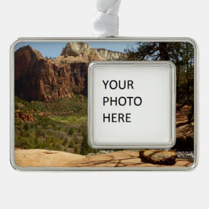 Waterval bij Emerald Pools in Zion National Park Verzilverd Omlijst Ornament